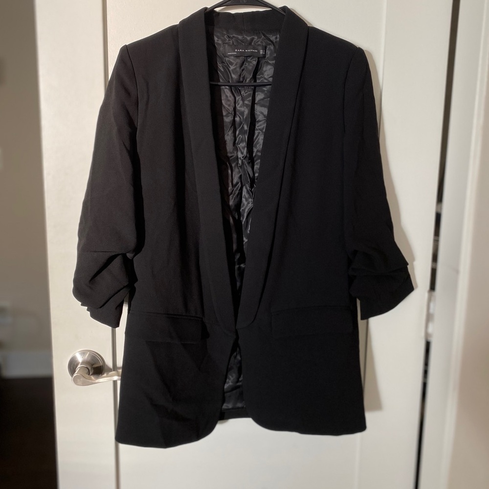Black longline blazer